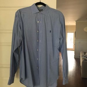 Men’s Ralph Lauren blue checkered dress shirt